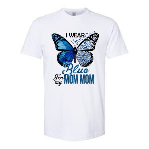 Butterfly I Wear Blue For Mom Mom Colon Cancer Awareness Gift Softstyle CVC T-Shirt