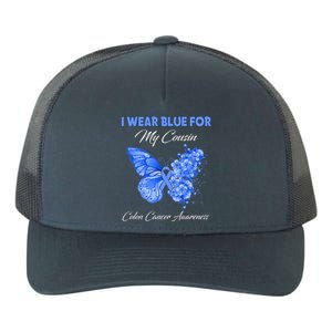 Butterfly I Wear Blue For My Cousin Colon Cancer Awareness Meaningful Gift Yupoong Adult 5-Panel Trucker Hat