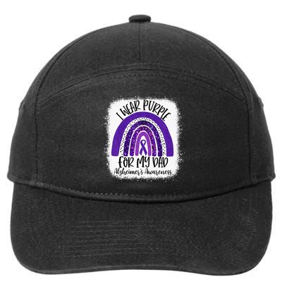 Bleached I Wear Purple For My Dad Alzheimers Awareness Gift 7-Panel Snapback Hat