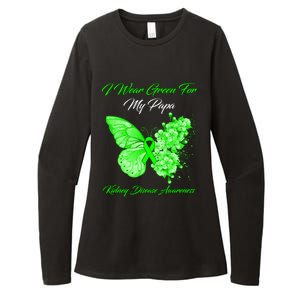 Butterfly I Wear Green For My Papa Ney Disease Awareness Gift Womens CVC Long Sleeve Shirt