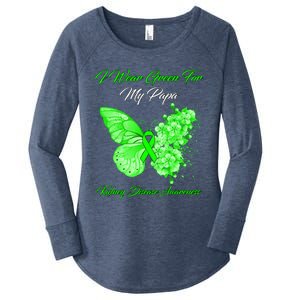 Butterfly I Wear Green For My Papa Ney Disease Awareness Gift Women's Perfect Tri Tunic Long Sleeve Shirt