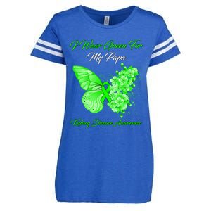 Butterfly I Wear Green For My Papa Ney Disease Awareness Gift Enza Ladies Jersey Football T-Shirt