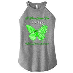 Butterfly I Wear Green For My Papa Ney Disease Awareness Gift Women's Perfect Tri Rocker Tank