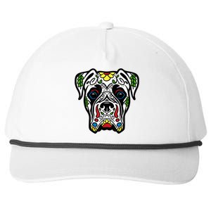 Boxer In White Dead Sugar Skull Dog Gift Snapback Five-Panel Rope Hat