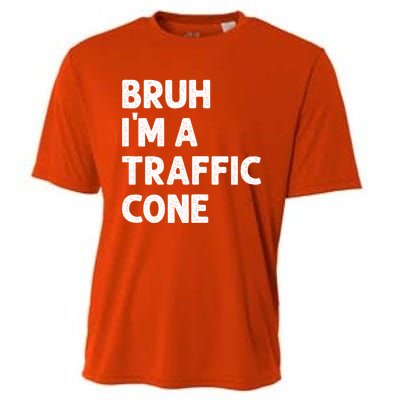 Bruh IM With A Traffic Cone Funny Adult Costume Cooling Performance Crew T-Shirt