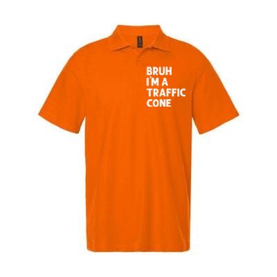 Bruh IM With A Traffic Cone Funny Adult Costume Softstyle Adult Sport Polo