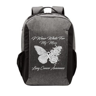 Butterfly I Wear White For My Mom Lung Cancer Awareness Vector Backpack