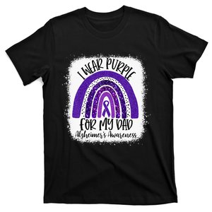 Bleached I Wear Purple For My Dad Alzheimers Awareness Gift T-Shirt