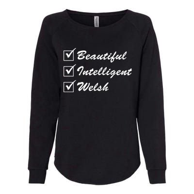 Beautiful Intelligent Welsh Gift Womens California Wash Sweatshirt