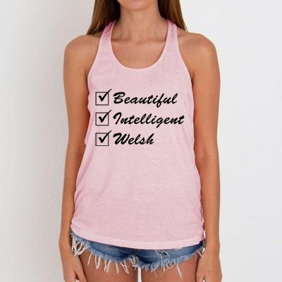 Beautiful Intelligent Welsh Gift Women's Knotted Racerback Tank