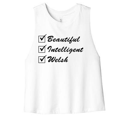 Beautiful Intelligent Welsh Gift Women's Racerback Cropped Tank