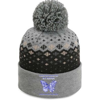 Butterfly I Wear Periwinkle For My Mama Stomach Cancer Gift The Baniff Cuffed Pom Beanie