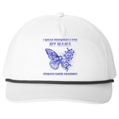 Butterfly I Wear Periwinkle For My Mama Stomach Cancer Gift Snapback Five-Panel Rope Hat