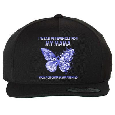 Butterfly I Wear Periwinkle For My Mama Stomach Cancer Gift Wool Snapback Cap