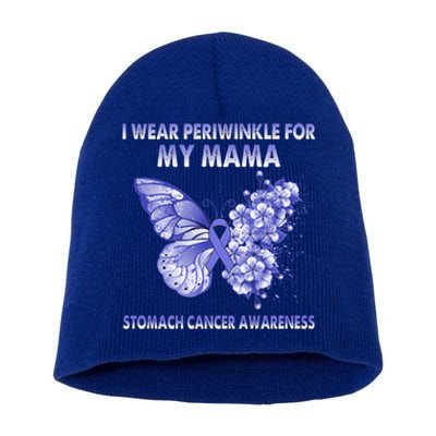 Butterfly I Wear Periwinkle For My Mama Stomach Cancer Gift Short Acrylic Beanie