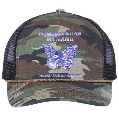 Butterfly I Wear Periwinkle For My Mama Stomach Cancer Gift Retro Rope Trucker Hat Cap