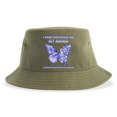 Butterfly I Wear Periwinkle For My Mama Stomach Cancer Gift Sustainable Bucket Hat