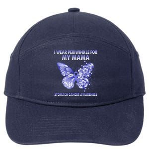 Butterfly I Wear Periwinkle For My Mama Stomach Cancer Gift 7-Panel Snapback Hat