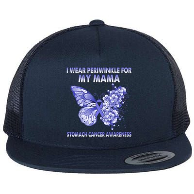 Butterfly I Wear Periwinkle For My Mama Stomach Cancer Gift Flat Bill Trucker Hat