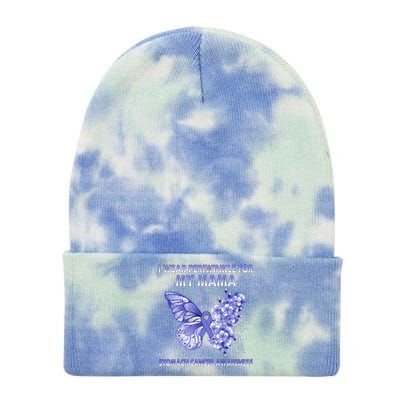 Butterfly I Wear Periwinkle For My Mama Stomach Cancer Gift Tie Dye 12in Knit Beanie