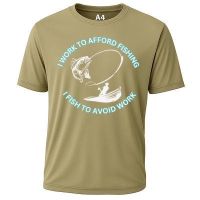 Bass I Work To Afford Fishing I Fish To Avoid Work Cooling Performance Crew T-Shirt