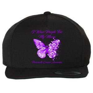 Butterfly I Wear Purple For My Mama Pancreatic Cancer Gift Wool Snapback Cap