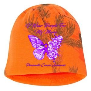 Butterfly I Wear Purple For My Mama Pancreatic Cancer Gift Kati - Camo Knit Beanie