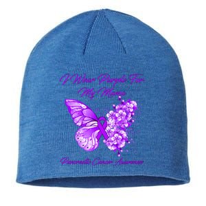 Butterfly I Wear Purple For My Mama Pancreatic Cancer Gift Sustainable Beanie