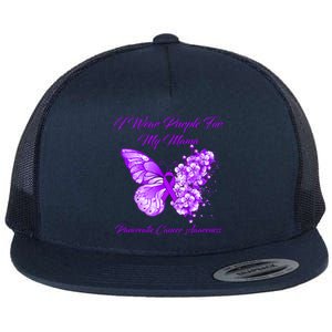 Butterfly I Wear Purple For My Mama Pancreatic Cancer Gift Flat Bill Trucker Hat