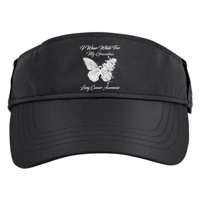 Butterfly I Wear White For My Grandma Lung Cancer Awareness Adult Drive Performance Visor