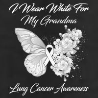 Butterfly I Wear White For My Grandma Lung Cancer Awareness Beanie