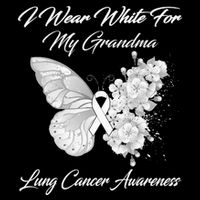 Butterfly I Wear White For My Grandma Lung Cancer Awareness 16 in Basic Backpack
