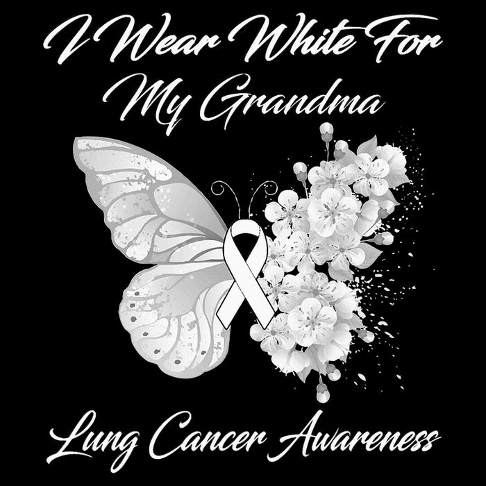 Butterfly I Wear White For My Grandma Lung Cancer Awareness 16 in Basic Backpack