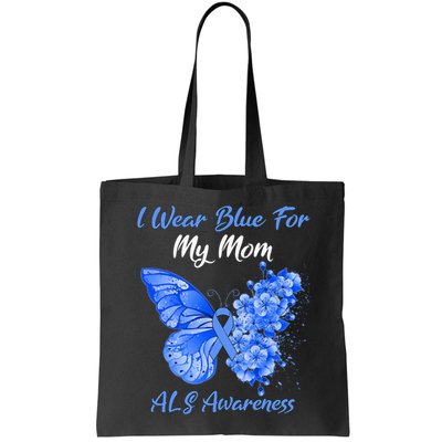 Butterfly I Wear Blue For My Mom ALS Awareness Bag
