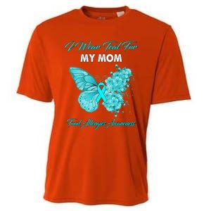 Butterfly I Wear Teal For My Mom Food Allergies Awareness Funny Gift Cooling Performance Crew T-Shirt