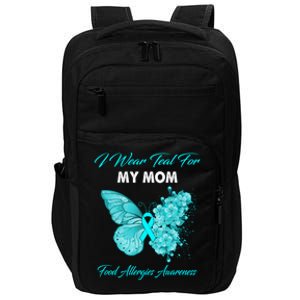 Butterfly I Wear Teal For My Mom Food Allergies Awareness Funny Gift Impact Tech Backpack