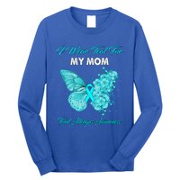 Butterfly I Wear Teal For My Mom Food Allergies Awareness Funny Gift Long Sleeve Shirt