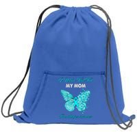 Butterfly I Wear Teal For My Mom Food Allergies Awareness Funny Gift Sweatshirt Cinch Pack Bag