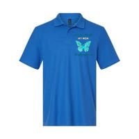 Butterfly I Wear Teal For My Mom Food Allergies Awareness Funny Gift Softstyle Adult Sport Polo