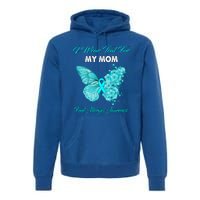 Butterfly I Wear Teal For My Mom Food Allergies Awareness Funny Gift Premium Hoodie