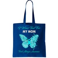 Butterfly I Wear Teal For My Mom Food Allergies Awareness Funny Gift Tote Bag