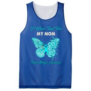 Butterfly I Wear Teal For My Mom Food Allergies Awareness Funny Gift Mesh Reversible Basketball Jersey Tank