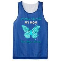 Butterfly I Wear Teal For My Mom Food Allergies Awareness Funny Gift Mesh Reversible Basketball Jersey Tank