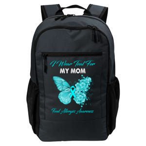 Butterfly I Wear Teal For My Mom Food Allergies Awareness Funny Gift Daily Commute Backpack