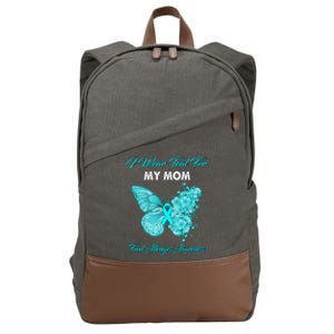 Butterfly I Wear Teal For My Mom Food Allergies Awareness Funny Gift Cotton Canvas Backpack