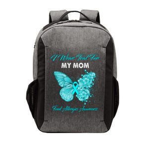 Butterfly I Wear Teal For My Mom Food Allergies Awareness Funny Gift Vector Backpack