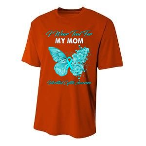 Butterfly I Wear Teal For My Mom Interstitial Cystitis Gift Performance Sprint T-Shirt