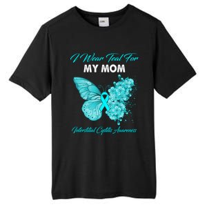 Butterfly I Wear Teal For My Mom Interstitial Cystitis Gift Tall Fusion ChromaSoft Performance T-Shirt