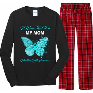 Butterfly I Wear Teal For My Mom Interstitial Cystitis Gift Long Sleeve Pajama Set