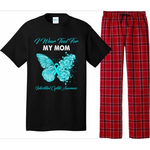 Butterfly I Wear Teal For My Mom Interstitial Cystitis Gift Pajama Set